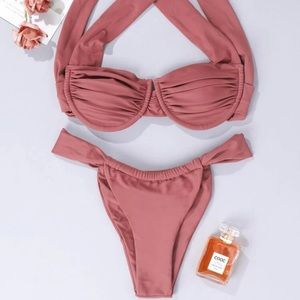 Ruched Underwire Thong Bikini